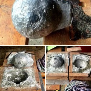 12 lb ball in green sand mould