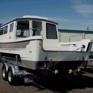 The boat is at Les's shop now, we hope to take delivery later this month.