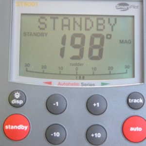 Sea Angel's AutoPilot ST6001 Controller for the S1G SmartPilot CPU with the Fluxgate Compass readout.