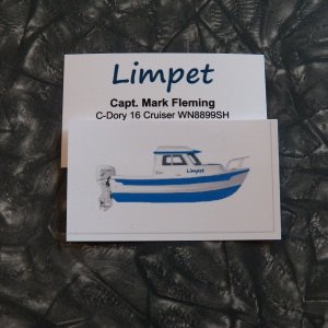 The Limpet calling card.  The MMSI, email address, and cell number aren't shown.  For that, you need to actually have one of these rare and highly collectable cards.