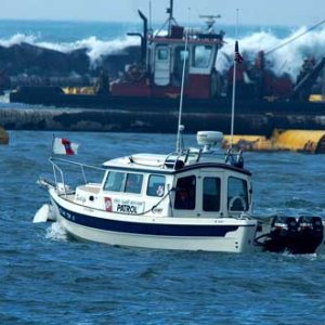 Patrolling a rough harbor entrance