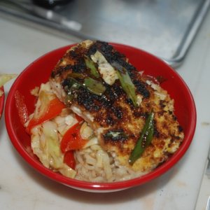 Grilled Halibut on Ramen