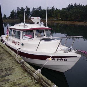 Mystery Bay flat light.  Soft flash fill. Just another boat at the dock -- No Way!!!