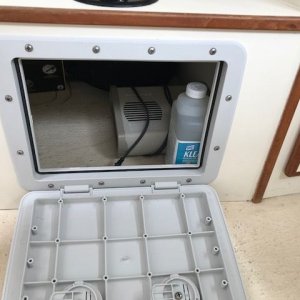 Access hatch under dinette.