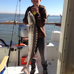 Legal Strugeon on the new boat Jacobs 1st