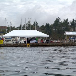 At Friday Harbor the NMI crew was setting up for the SeaSport rendezvous.