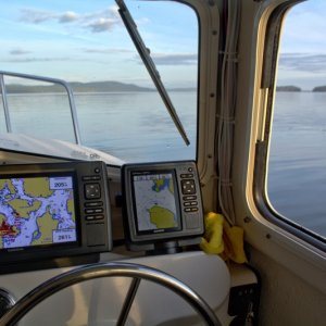 Heading out for the slow cruise home the next morning August 24