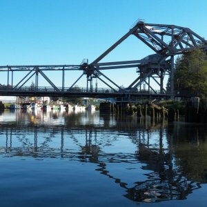 The Heron Street lift bridge going in to Aberdeen.