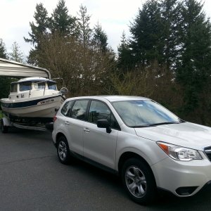 The Subaru tows great as long as I stay in the driveway