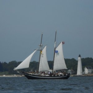 For those of you who think your waters are unsafe, in Connecticut on the Thames River, we have to contend with pirates!  We had to turn sharply to starboard and show her our stern as we sped out of harm's way (just kidding.)