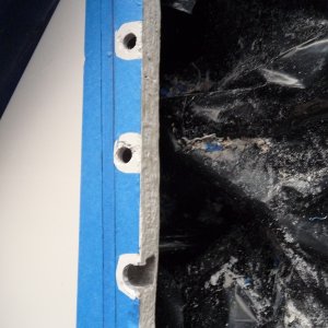 Fastener holes drilled out to 3/8 " and foam core dremeled out.