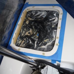 Starboard side all cleaned up and ready to drill holes in new apoxy to fasten the upgrade covers.