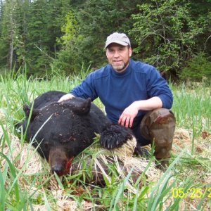 Scott and our bear taken in Cascade Falls bay, Prince William Sound AK