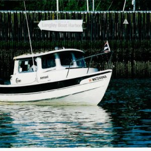the SENSEI outside Langley Boat Harbor,WA