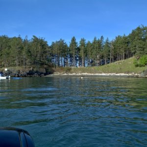 Leaving the buoy to go around to the dock on Saturday morning.