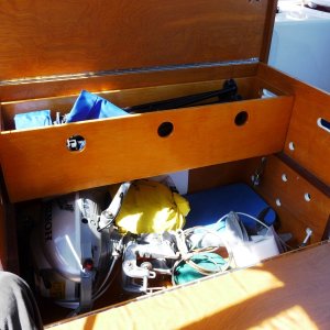 11. Holes and handels are for ventilation. Interior sliding and removeable box is built out of 1/2" maple plywood.