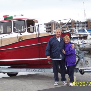Getting ready for Tugger's first dip at Lake Washington