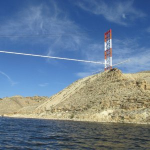 Natural gas pipeline going over the Green River, Flaming Gorge