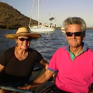 Paula and me in front of our Cal 31 and our past Angler 22, Cheery.  Puerto Escondido BCS.