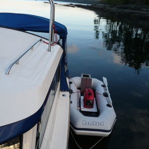 Look in my album folder "Fuel Supply System" and you will see a portable fuel line that I can quickly connect to the built in fuel tanks to pump fuel into the generator or the 2-hp Honda tender motor.