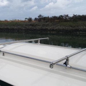 Stainless steel Dinghy/Kayak Rack.  Idea "borrowed" from Karl (C-Daisy), Bruce (Carpy) and Brett (Sea-Cup)
