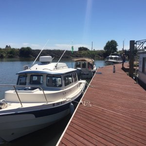 Midnight Flyer, C-Casa, and Vega at Giusti\'s Restaurant dock