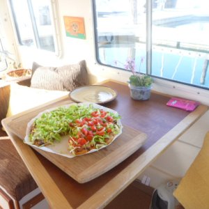 Dinner on Plan "B" - home made pizza.