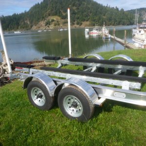 Trailer bunks with sling cut outs.