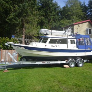 New Bottom paint 10-5-13. We raised the waterline about 2" because of the scum line we developed when in the water for while.