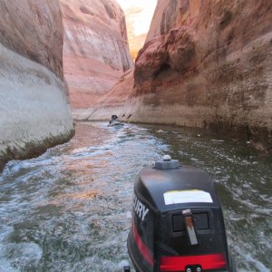 Jay behind me in Secret Canyon, Lake Powell