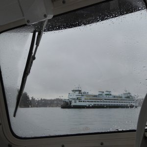 Entering Friday Harbor as a WSF is leaving