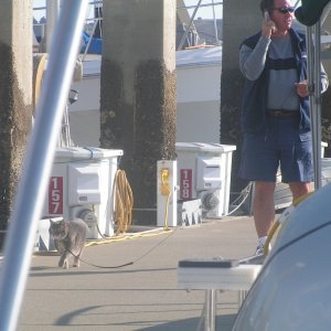 Jim taking Molly for a walk, or, is it the other way around??