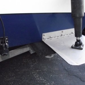 Notice boat sitting too far forward on trailer bunk