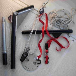 Hoist parts, ready for assy