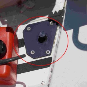 Mounting plate, bolted in motor well