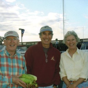 (R/J): Bill (Brave Heart) with Roger's gold, along with Cap't Mac (Two Lucky Fish) and Evelyn (Brave Heart's mate).