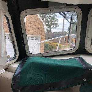 Backside of Sunbrella window cover
