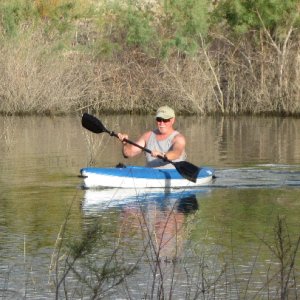 Russ in Kayak at Hansen Creek Canyon 9-15-09.Sized