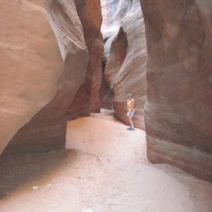 Toni in Slot at Smith Canyon