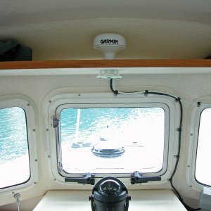 GPS mounting on shelf and compass mounting.