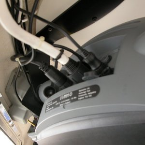 C80 rear view. Note the partially hidden long brass lower mounting screw to Alpha Numeric Keypad and 'L' mounting bracket on the far side of the C80.