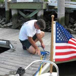 Tying up at Lewes Canal Front Marina