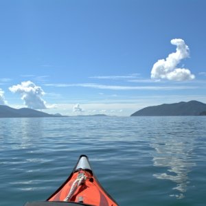 A flad calm north end of Rosario Strait