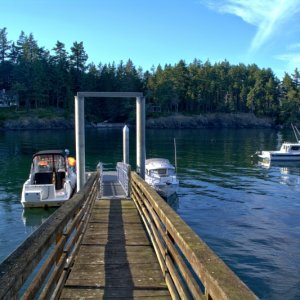 Back at Doe Island Saturday afternoon.  Another boat had joined just before I left on my paddle.