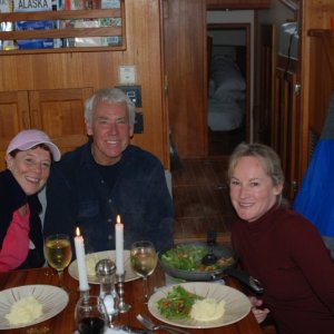 Dinner aboard Tootsie Too in Elfin Cove