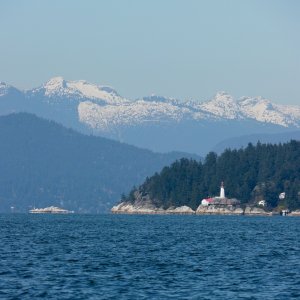 View of Point Atkinson while trying to catch a salmon.
