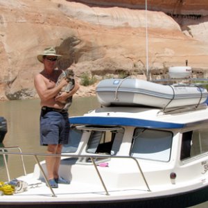 Molly on the bow