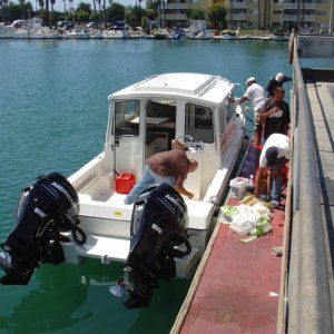 Getting its first washdown after delivery