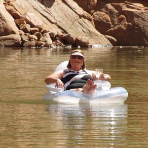 Patty on Float at Iceberg Canyon 9-15-14