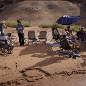 Social hour with long shadows